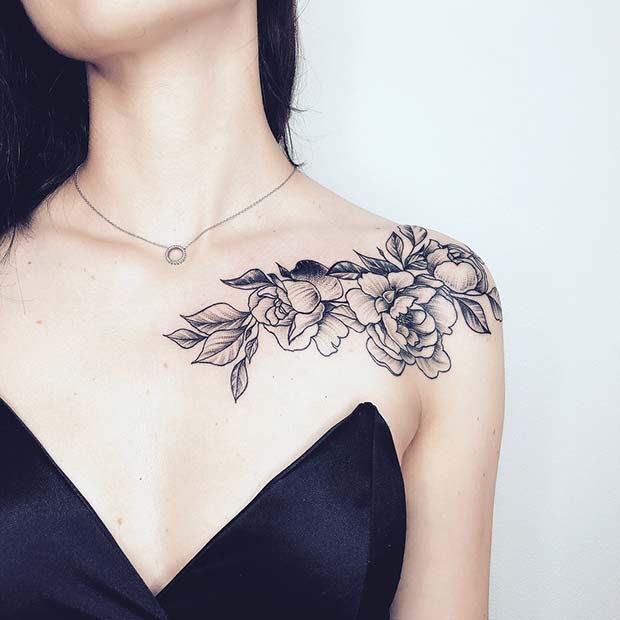 Floral Shoulder Tattoo