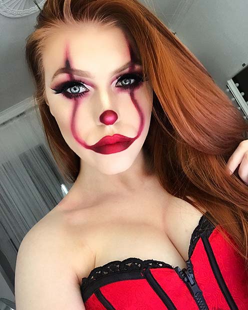 Glam Pennywise Makeup Idea