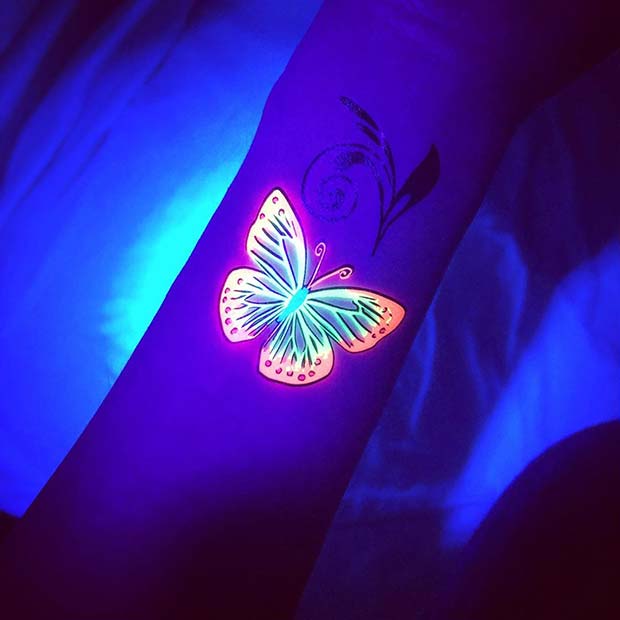 Glowing Butterfly Tattoo 