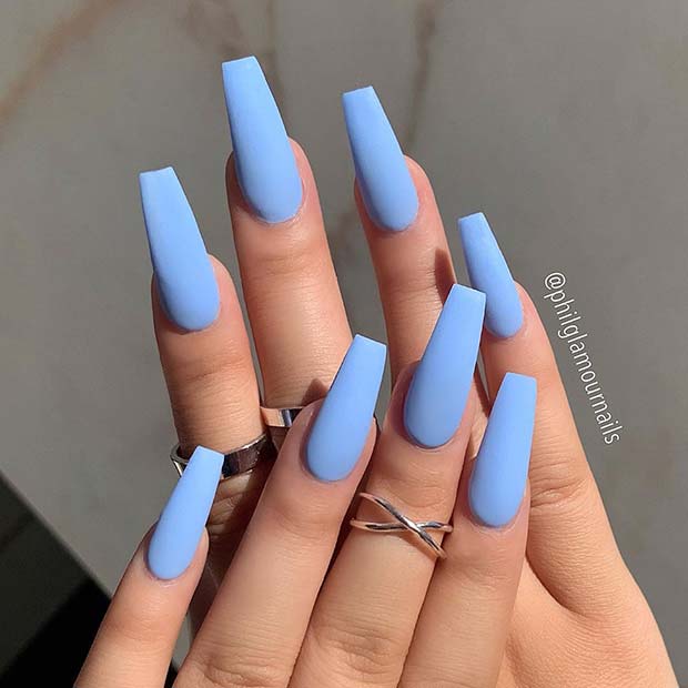 50+ Blue Summer Nails (2023) Designs - TailoringinHindi