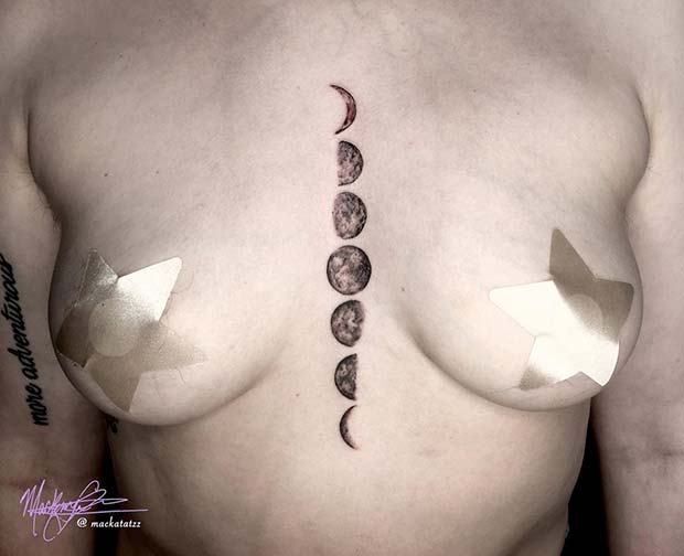 Moon Phase Chest Tattoo