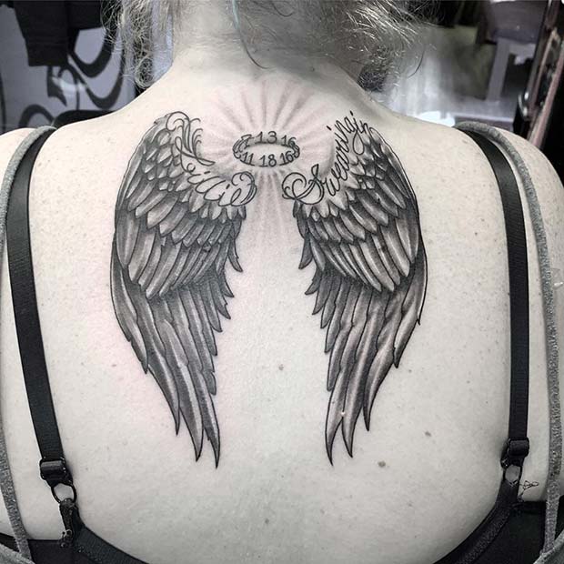 cowboy boot angel wing tattoo