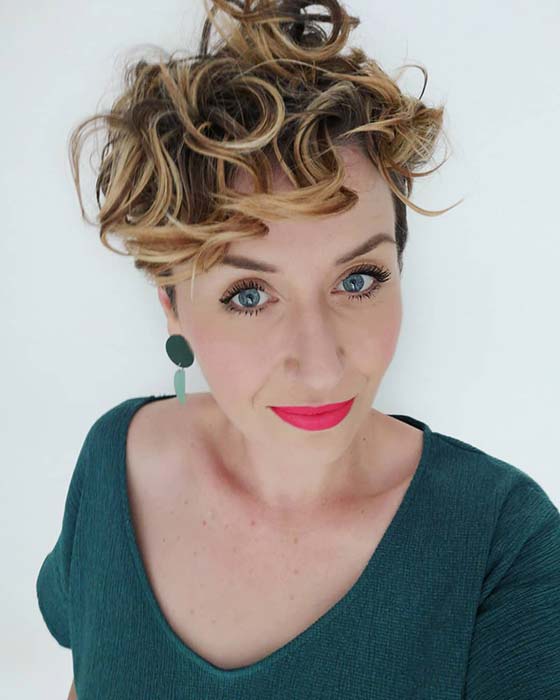 Pixie Cut with Large Curls