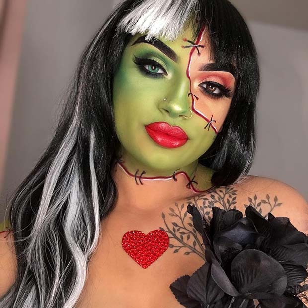 Pretty Frakenstein Inspired Makeup