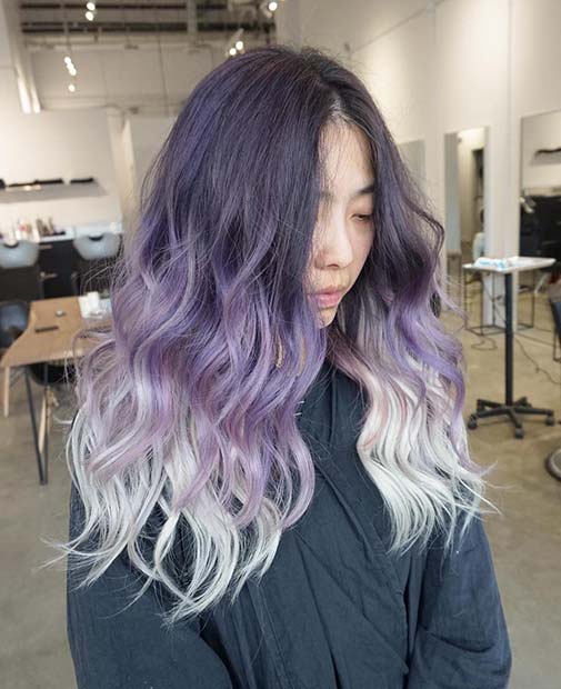 Purple and Silver Hair