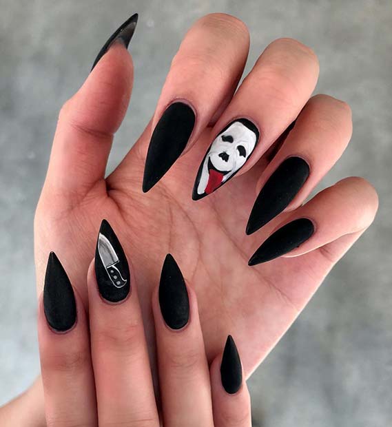Scream Inspired Nails for Halloween 