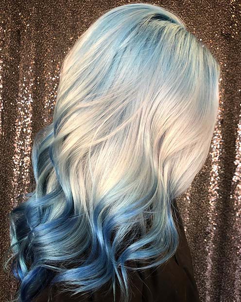 Silver and Dark Blue Hair