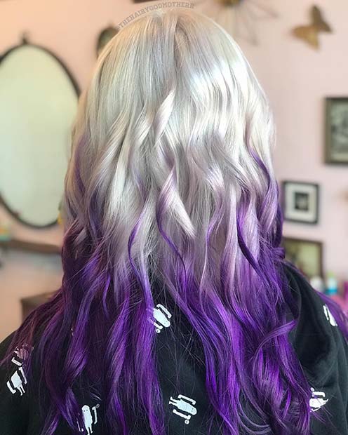 Silver and Dark Purple Hair