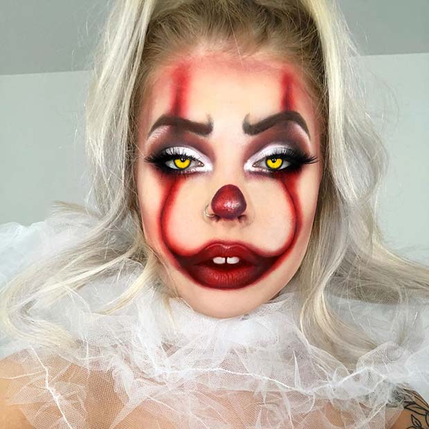 Spooky Pennywise the Clown Makeup