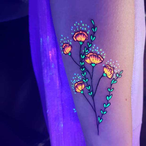 23 Trendy and Unique UV Tattoo Ideas for Women - StayGlam
