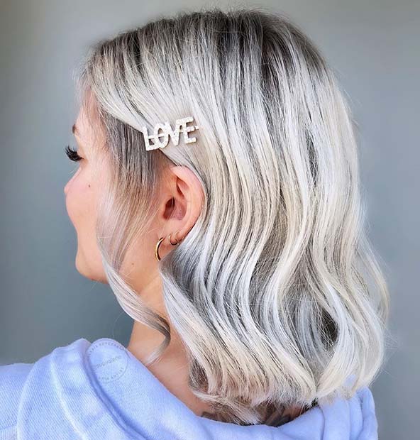 Stylish Silver Hair with Accessories