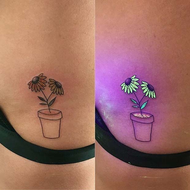 UV Sunflower Tattoo 