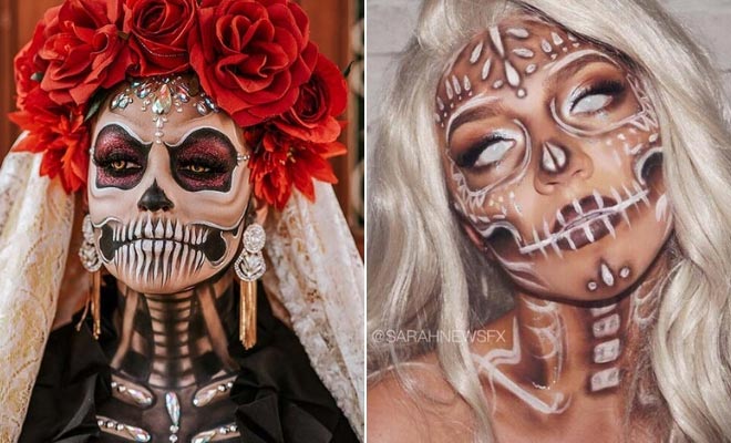 10 Skull and Skeleton Makeup Ideas 2019 - Last-Minute Halloween Beauty  Tutorials