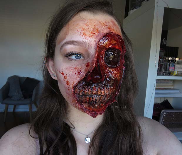 Terrifying and Bloody Illusion Makeup