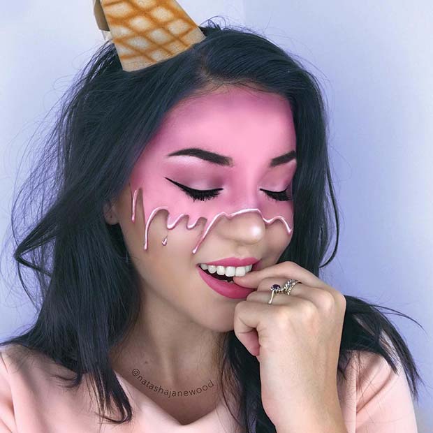Unique Ice Cream Makeup Idea
