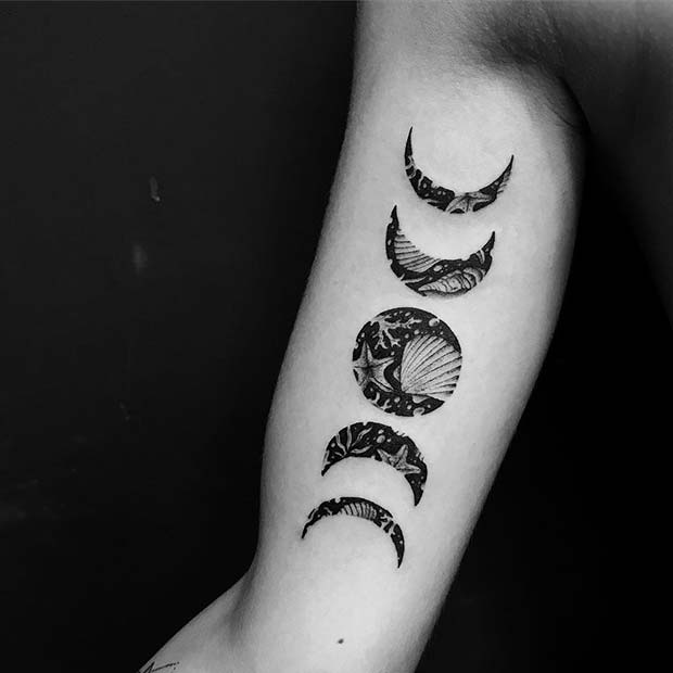 geo moon phase tattoo  Moon phases tattoo Tattoos Moon tattoo designs