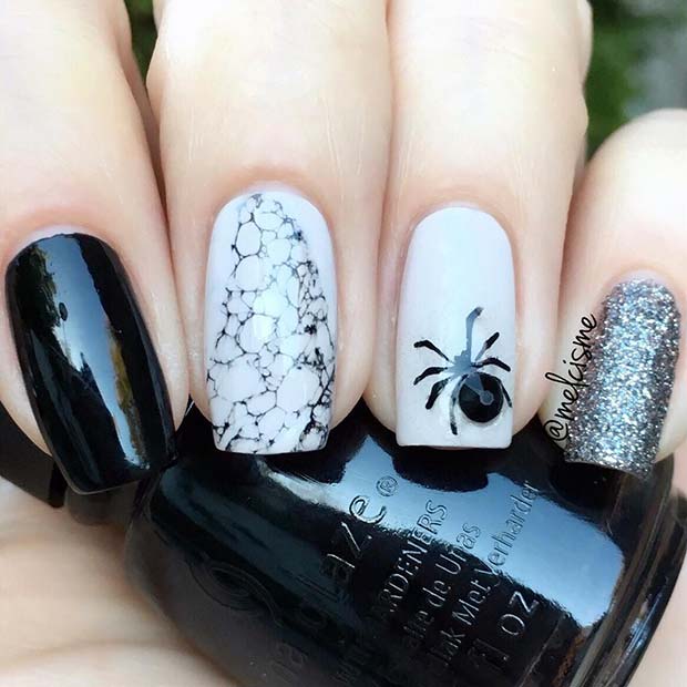 Unique Spider Nails Perfect for Halloween