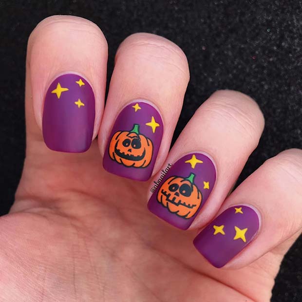 Vibrant Pumpkin Nails for Halloween 