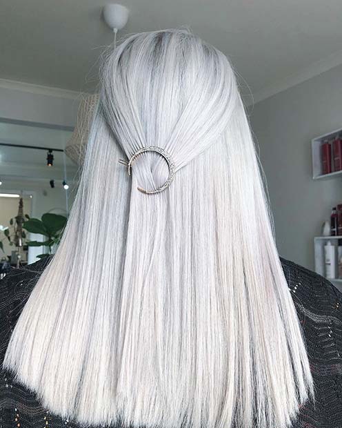 Wintry Silver Hair Color Idea