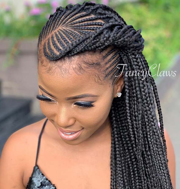 Beautiful Braided Prom Hairstyle for Black Girls