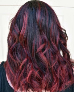 23 Ways to Rock Black Hair with Red Highlights - StayGlam - StayGlam