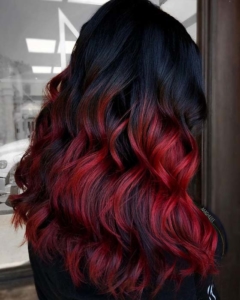 23 Ways to Rock Black Hair with Red Highlights - StayGlam - StayGlam