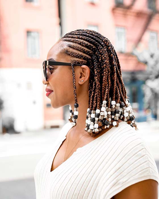 Braided Bob with Cute Beads