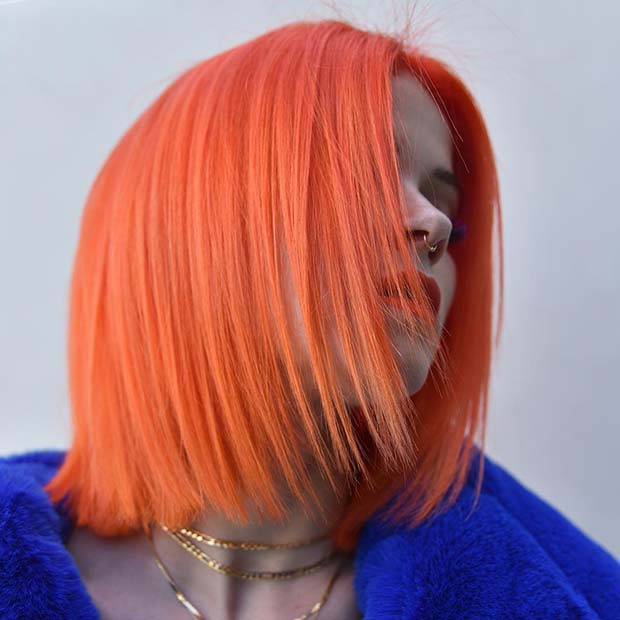 Bright Orange Bob Hairstyle 