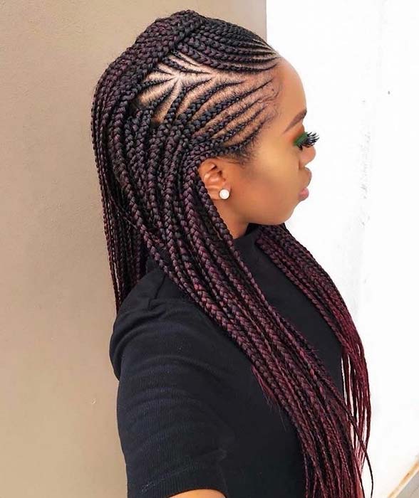 Feed In Braids with a Stylish Pattern