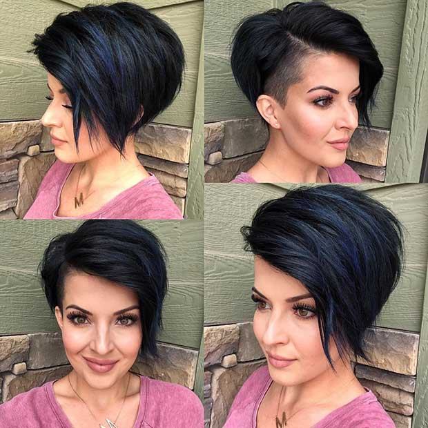Dark Blue Short Haircut Idea