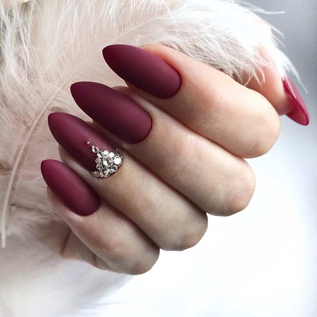 Elegant Matte Burgundy Nails
