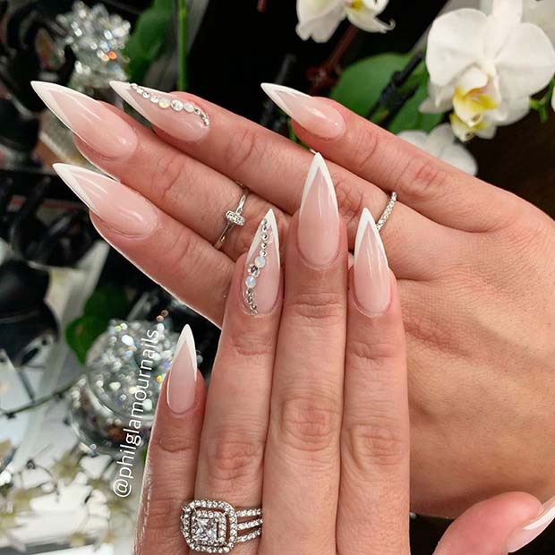 Elegant Nails with Rhinestones