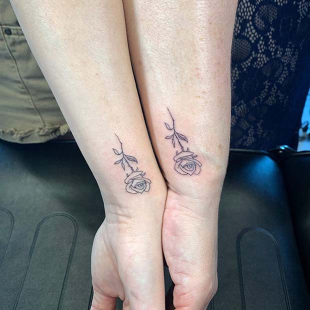 Matching Rose Tattoos