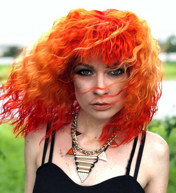 Meerkleurig Oranje Haar