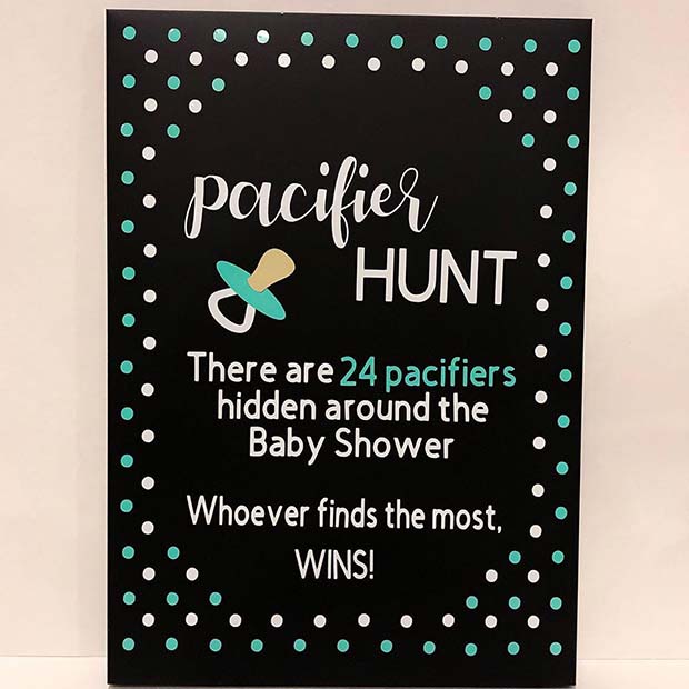Pacifier Hunt Baby Shower Idea
