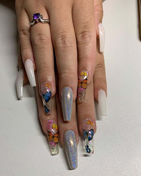 Pretty Butterfly Nails