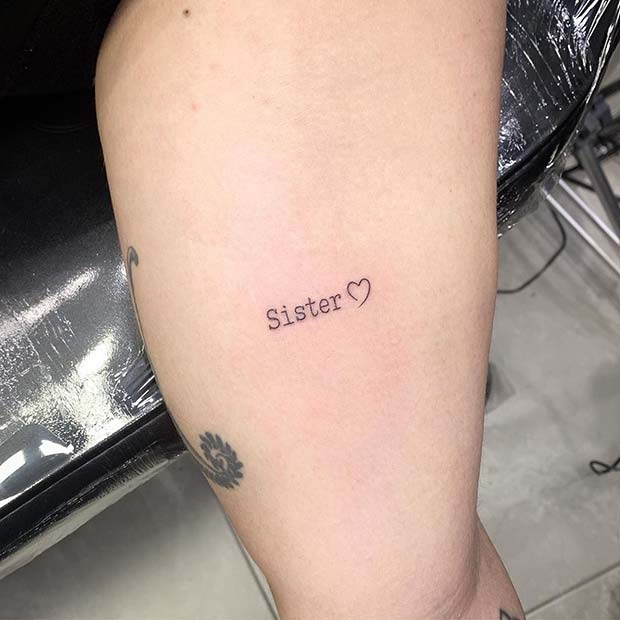Sister Tattoo with a Heart