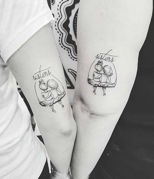Sisters on a Swing Tattoos 