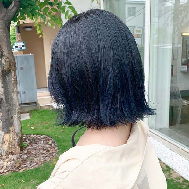 Subtle Blue Black Hair