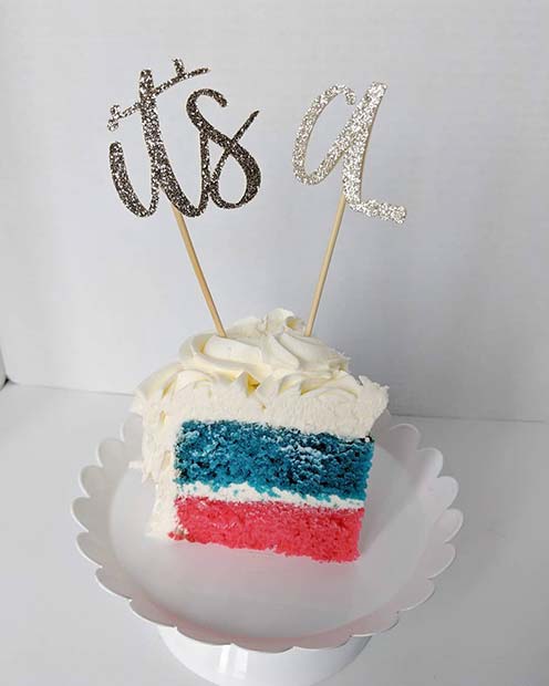 Two Layer Gender Reveal Cake