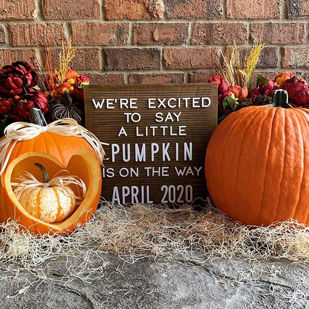 Adorable Pregnancy Pumpkin Reveal