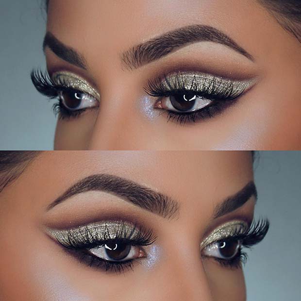 Beautiful and Sparkly Eye Makeup Idea