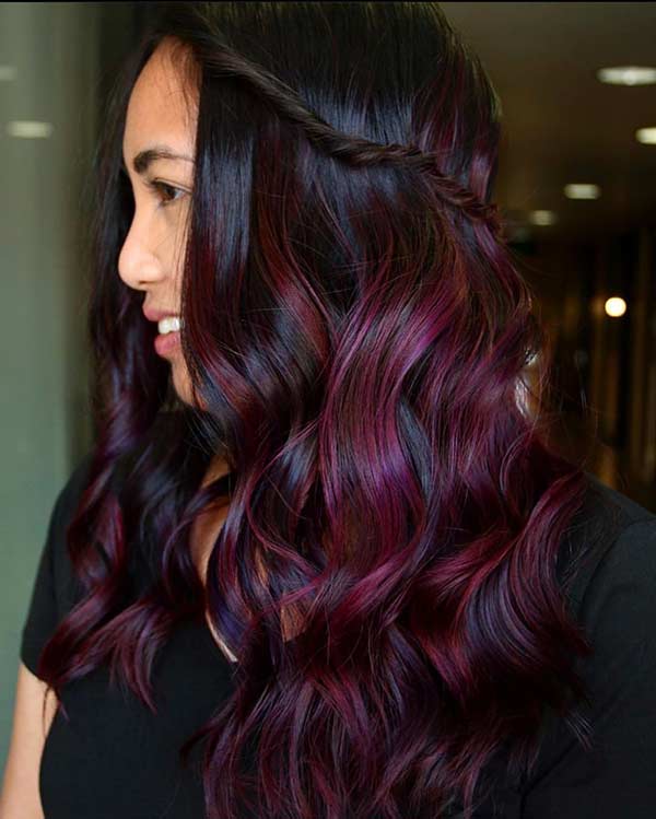 23 Ways to Rock Black Hair with Red Highlights - StayGlam