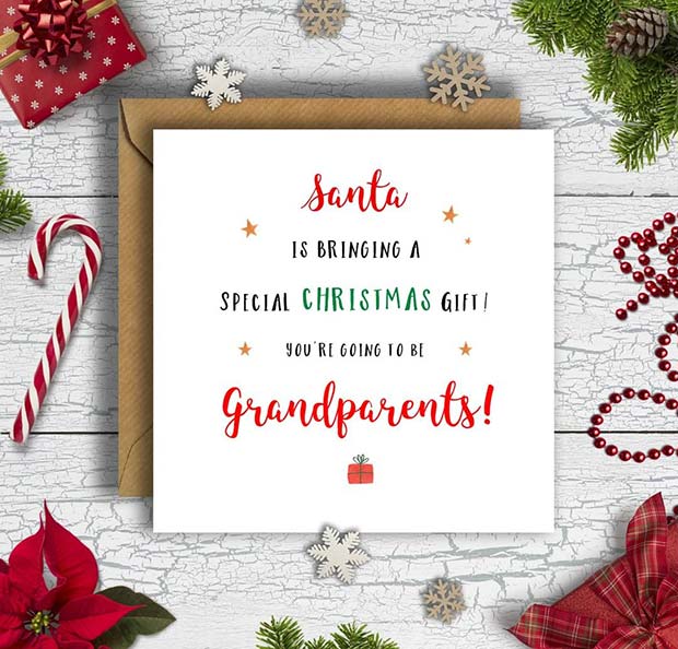Cute Christmas Announcement for Grandparents