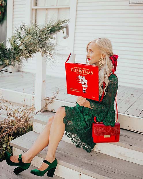 Festive Red and Green Outfit
