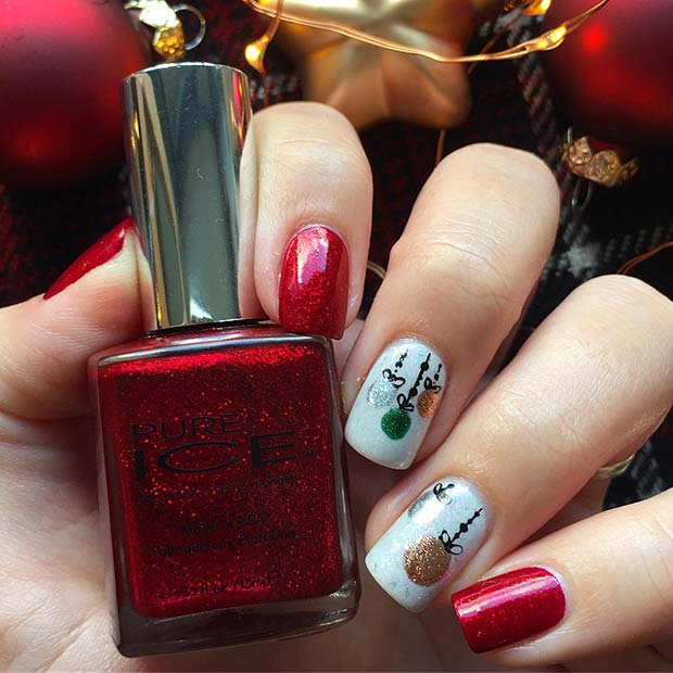 Glitter and Baubles Christmas Nails 