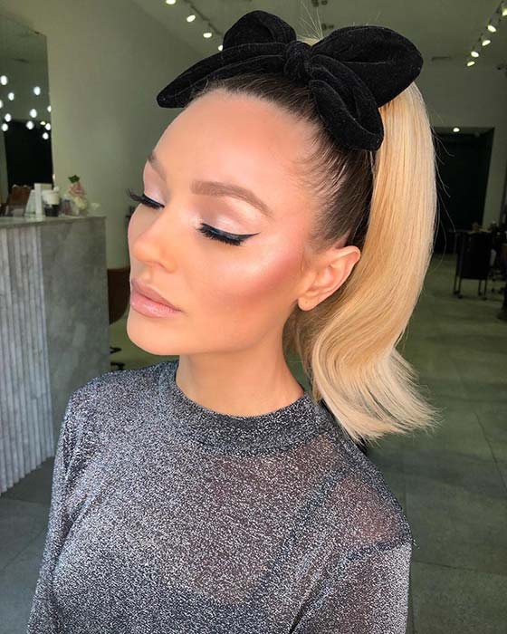 High Ponytail with a Cute Bow