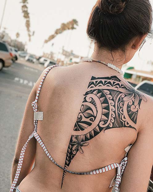 Large Back Tribal Tattoo