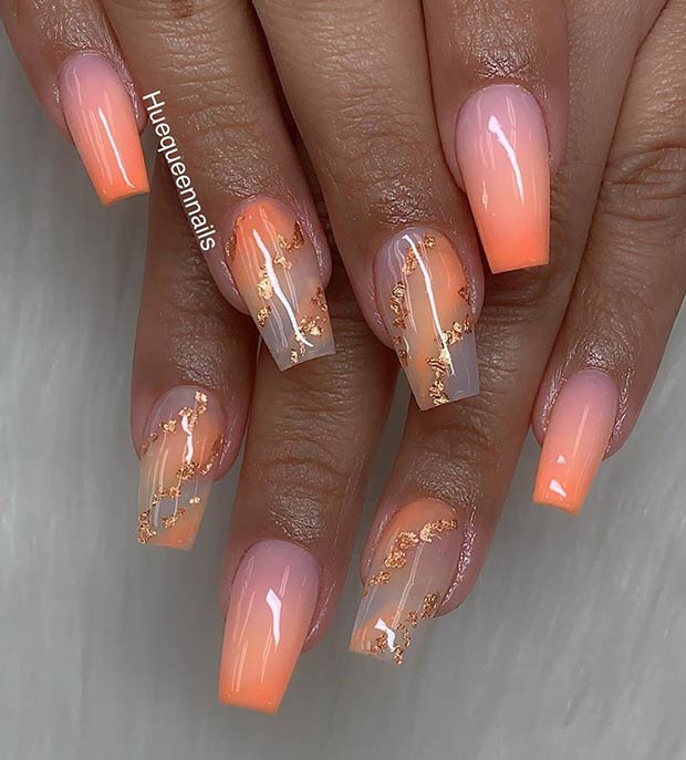 Light Orange Nail Design