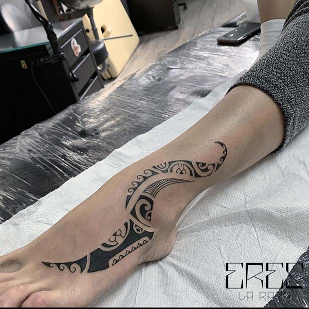 Stunning Foot and Ankle Tattoo Idea